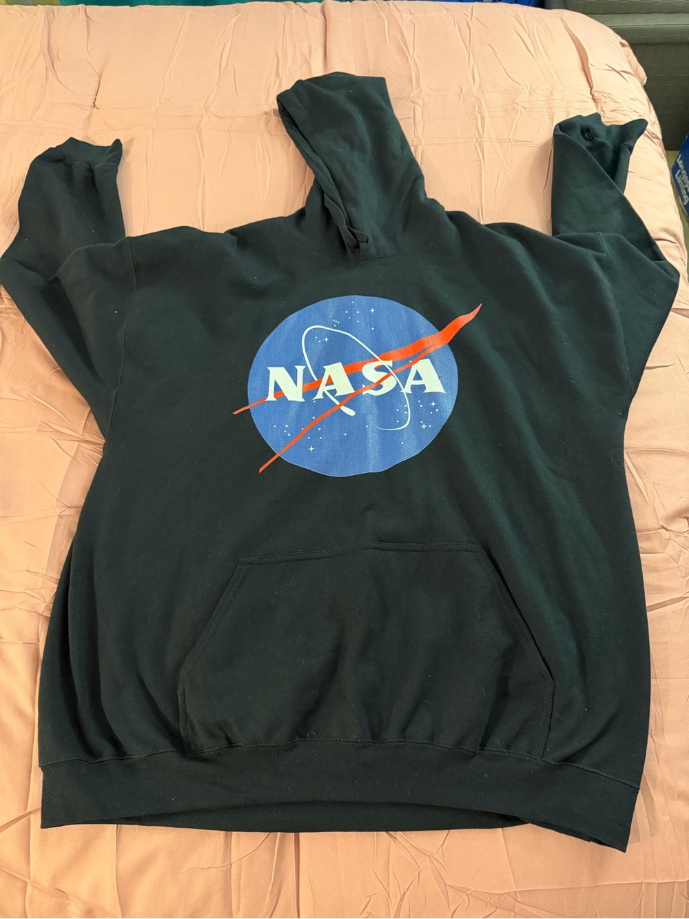 NASA Black Logo Hoodie with Blue Emblem